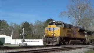 preview picture of video 'NS 232 w/ UP SD70ACe Meets NS 231 in Rocky Ford, GA 3/21/15'