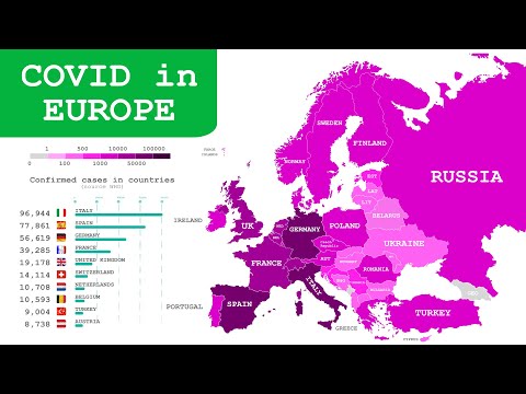 Coronavirus Spread Map of Europe. Timelapse Feb 25 - May 2. Update