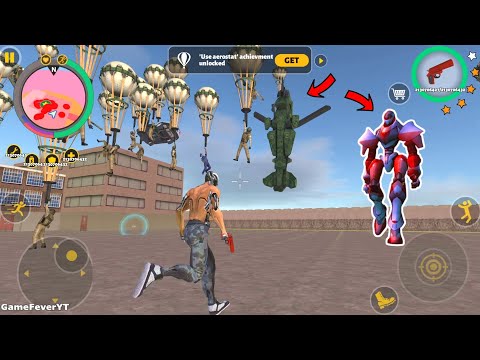 Rope Hero 3 (Flare Balloon Gun Fly Army Equipment) Rope Hero Capture Army Base - Android Gameplay HD