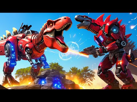 Flying T-Rex vs All Dinosaurs Fighting in ActionPacked Bridge Jurassic Super Dinosaurs