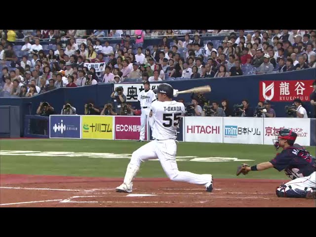 4回裏 7番起用のバファローズT-岡田が意地の一打!! 2点タイムリーを放つ!! 2014/6/3 Bs-S