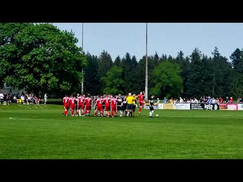 Einlaufen der Mannschaften, SV Pfahlbronn - SGM Alfdorf/Hintersteinenberg am 01.05.2024