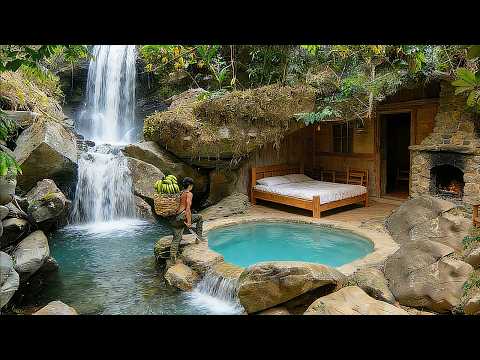 I Spent 7 DAYS Building a Warm Survival Shelter Under a GIANT Rock