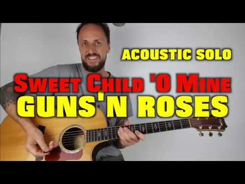 Sweet Child 'O Mine Acoustic Solo Guitar Lesson Guns 'N Roses