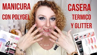 Me hago la manicura  con polygel termico y glitter de Aliexpress! #manicurapolygel #polygeltermico