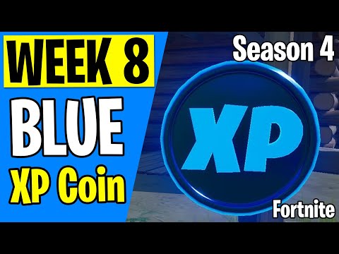 WEEK 8 - ALL Blue XP Coin Locations - Fortnite Season 4