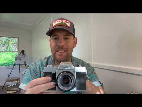 Topcon Auto 100 Beseler, Cheap, solid retro 35mm SLR film camera $20 Gold.