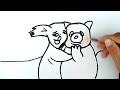 How to color Ms. Bear and Mr. Bear step by step for kids