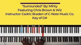 "Surrounded" Easy Piano Tutorial By: Mihty feat  Chris Brown, Ty Dolla Sign &amp; Wiz Khalifa