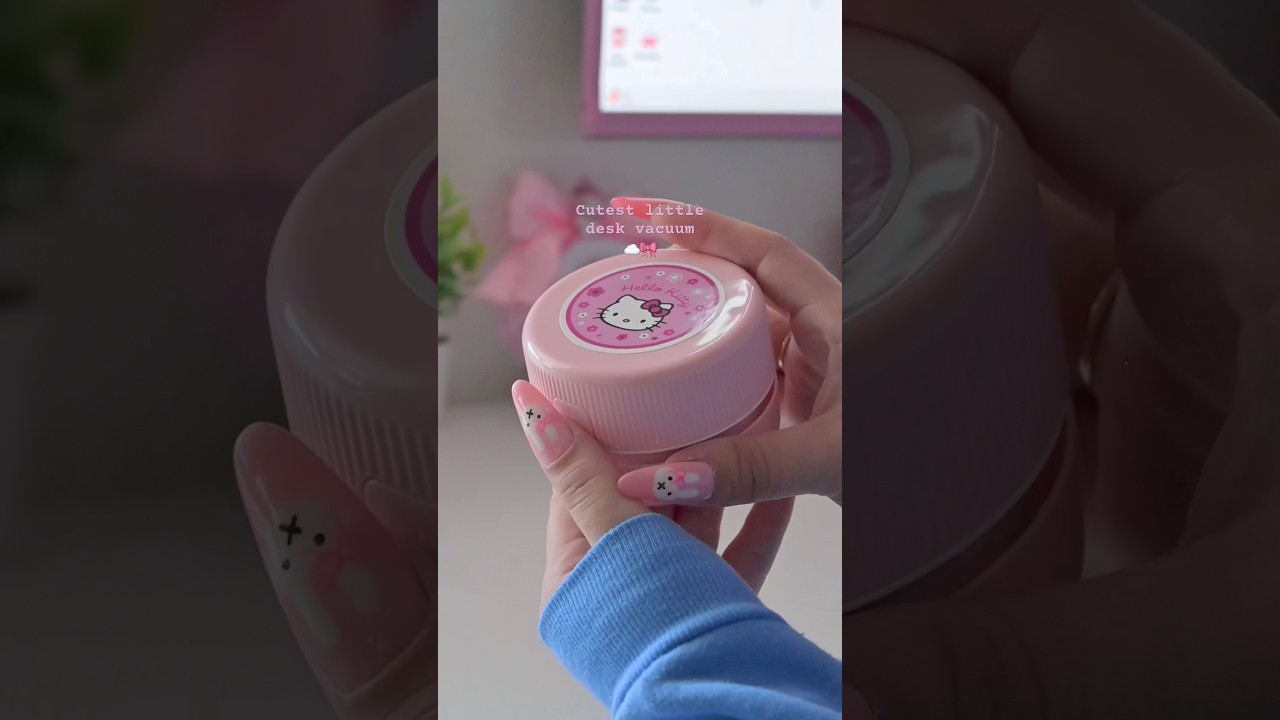 mini vacuum for your desk! #pink #desksetup #hellokitty #sanrio #asmr #unboxing #kawaii