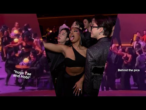 BTS and Megan Thee Stallion take pictures at the Grammys (commercial break)