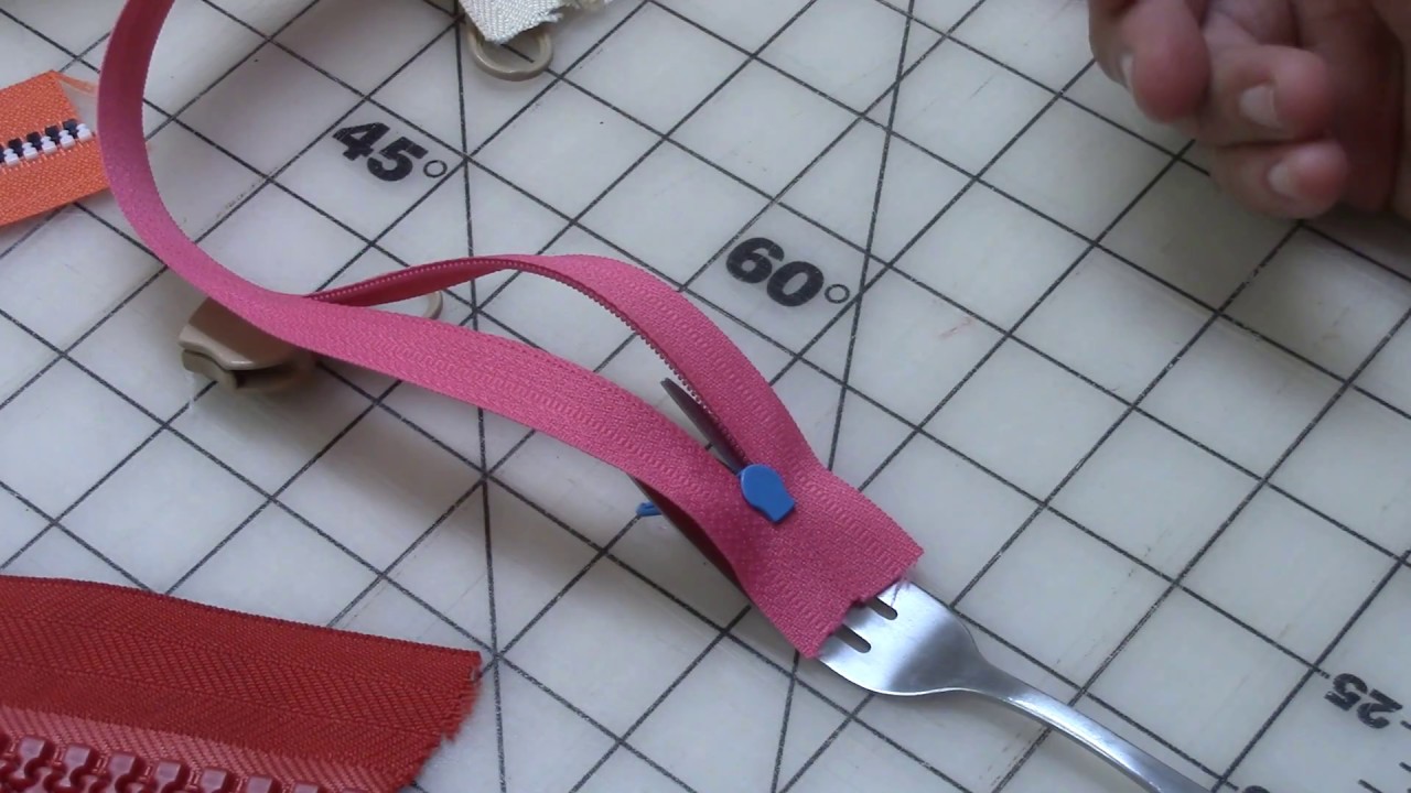 Fork Trick to Put Zipper Heads On Zipper Yardage