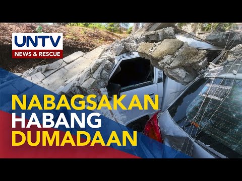 3 dumadaang sasakyan, nabagsakan ng gumuhong pader sa Las Piñas City; 4 indibidwal, sugatan