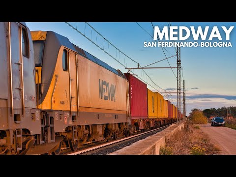 DOPPIA LOCOMOTIVA PER IL MERCI DI CONTAINER MSC DI MEDWAY S.FERDINANDO-BOLOGNA INTERPORTO