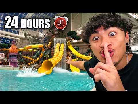 24 Hour Overnight Challenge in Worlds Biggest Waterpark!