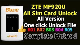 How To ZTE MF920U All Sim Card Unlock Ufone blaze device unlock kese krein full video no sound