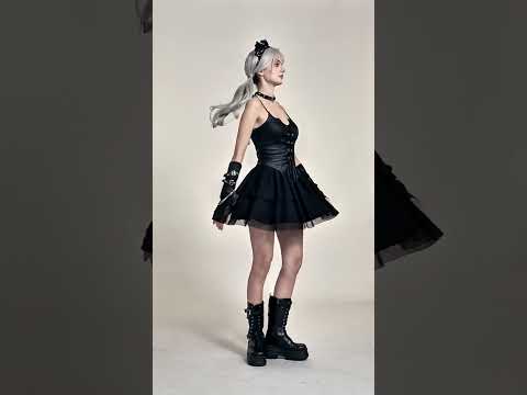 Seductive Punk Dress with Faux Leather Bustier