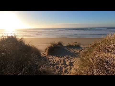 Drone footage of Florence Beach in Oregon