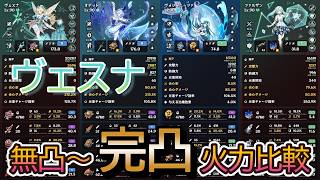 【原神】ヴェスナ無凸～完凸火力比較・オデット無凸・ヴォジャニーツァ無凸・ファルザン完凸【Genshin Impact】