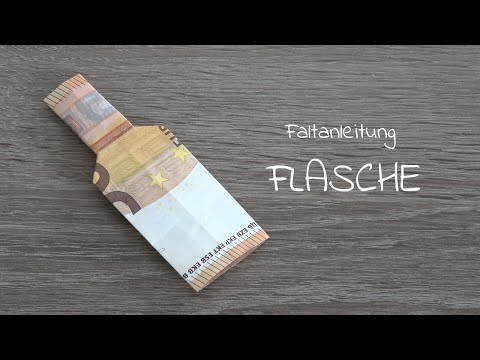 BOTTLE folding with money, how to fold a BOTTLE fast and easy, money tutorial how to fold a bottle