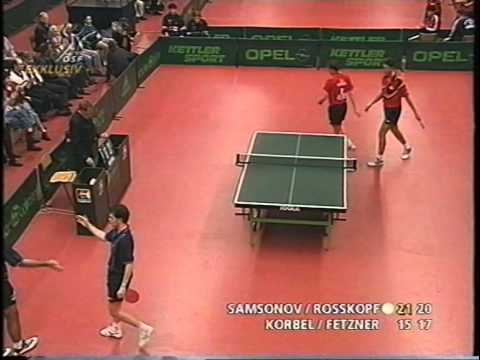 Tischtennis Bundesliga: Vladimir Samsonov Jörg Roßkopf vs Petr Korbel Steffen Fetzner