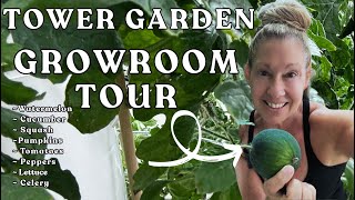 Tour My #towergarden Grow Room: #watermelon Peppers & Pumpkins—Oh My! #garden #hydroponicgardening