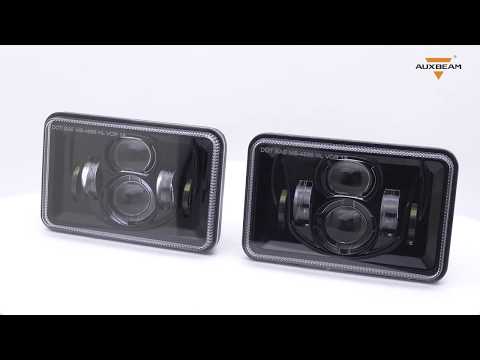 4x6 inch 55W Square Sealed Hi-Lo Beam LED Headlights (Black, 2pcs/set)