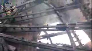 preview picture of video 'Hama - The Noria mill of al J'berihe حماة - احتراق ناعورة الجعبرية'