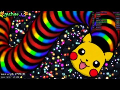 Slither.io A.I Pikachu Vs Pro Snakes - Epic Skin Slitherio Vip Best Gameplay - World Record