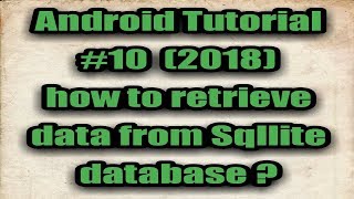 Retrieve Data From Sqlite Database In Android