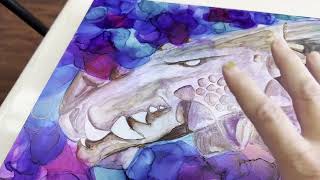 Alcohol Ink Dragon - Failure Saved Whew!