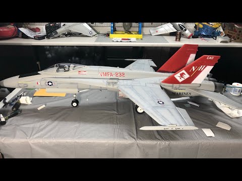 (Part 1) Custom weathering the Freewing 90mm F-18 Grey Version