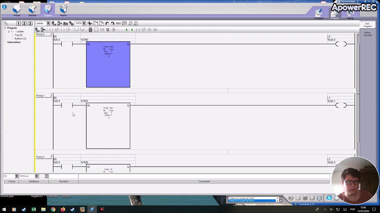 Como funciona o Temporizador - Twido Suite - TON TOF TP