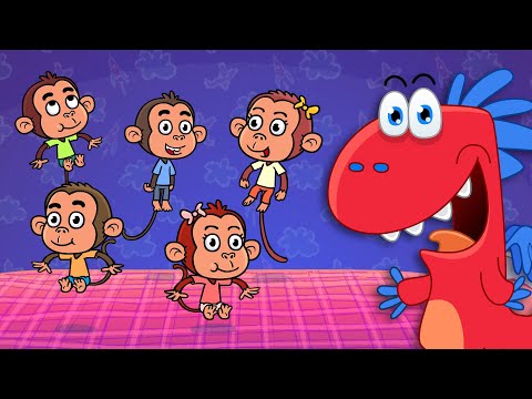 5 Malutkich MAŁPEK Na Łóżku Skakało ❤️ Piosenki Dla DZIECI Smoka Edzia - TELEDYSKI DLA DZIECI