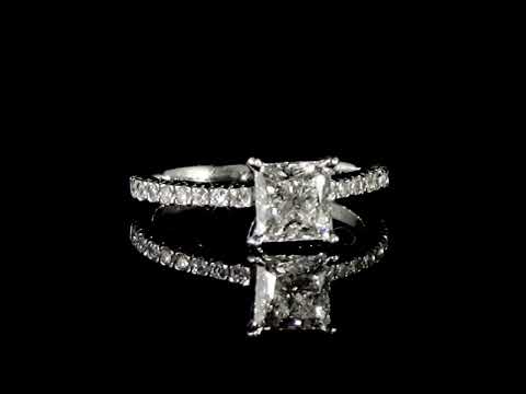 GIA Certified 1.20ct E Color Square Brilliant Cut Diamond Ring
