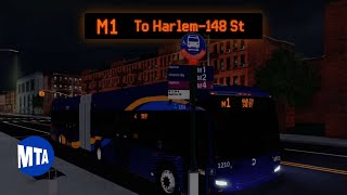 M1 Bus From Upper West Side To Harlem–148 St Full Route | Roblox 