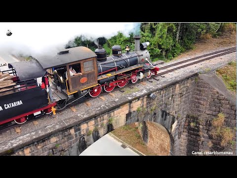 🇧🇷  Maria fumaça no viaduto / Steam locomotive on the viaduct - Apiúna/SC - 2022 - (Brasil)