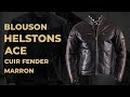 Blouson Helstons Ace cuir fender marron