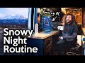 Cozy Vanlife Gaming on a Cold Night | Snowy Night Routine