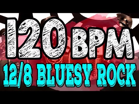 120 BPM - Blues Rock Shuffle #1  - 12/8 Drum Track - Metronome - Drum Beat