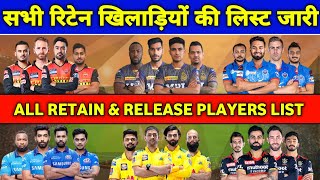Download Lagu IPL 2022 - MI, CSK, SRH, KKR, RR, DC, PBKS u0026 RCB Official 4 - 4 Retain Players List Thumbnail