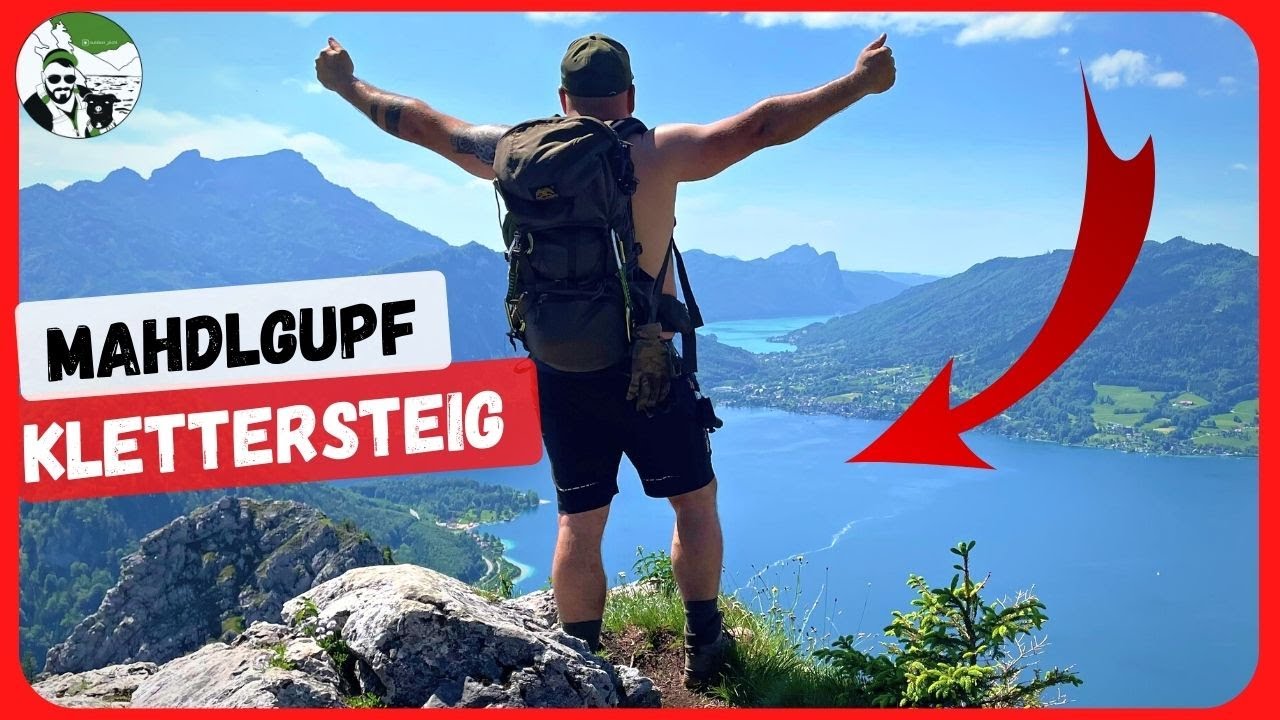 Panorama Klettersteig Mahdlgupf am Attersee 🏞 || ⚠️Schaffe ich den neuen Einstieg D/E ?⚠️