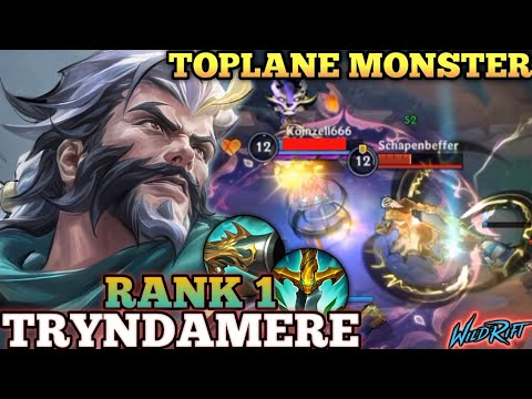 TRYNDAMERE MONSTER IN TOPLANE! LATEGAME KILLER - TOP 1 GLOBAL TRYNDAMERE BY Schapenbeffer- WILD RIFT