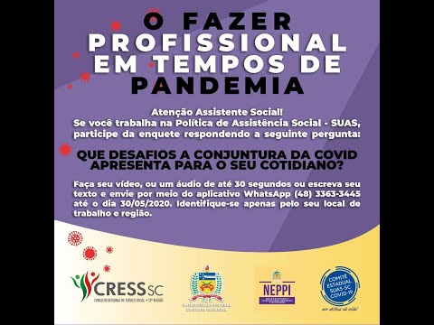 Participe da enquete proposta pelo NEPPI - DSS/UFSC,  CRESS/SC e Comitê SUAS/SC COVID-19