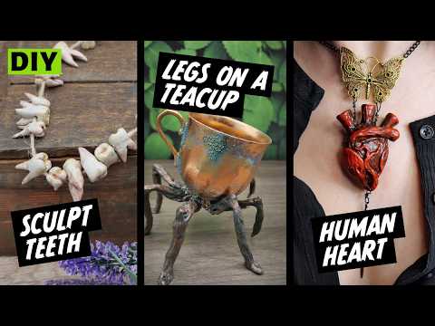 DIY Halloween Creepy Crafts - Legs on a Teacup - Sculpt Teeth