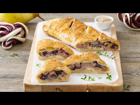 “RICETTA DEL GIORNO FACILE E VELOCE STRUDEL DI RADICCHIO, PERE E SCAMORZA AFFUMICATA