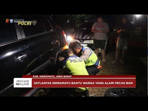PRESISI UPDATE : SATLANTAS POLRES INDRAMAYU BANTU WARGA PECAH BAN 26/08/2024 08.00