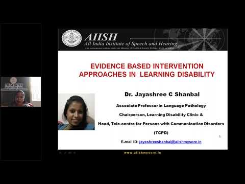 ISHA Webinar Series: Evidence Based Intervention Approaches in Learning Disability