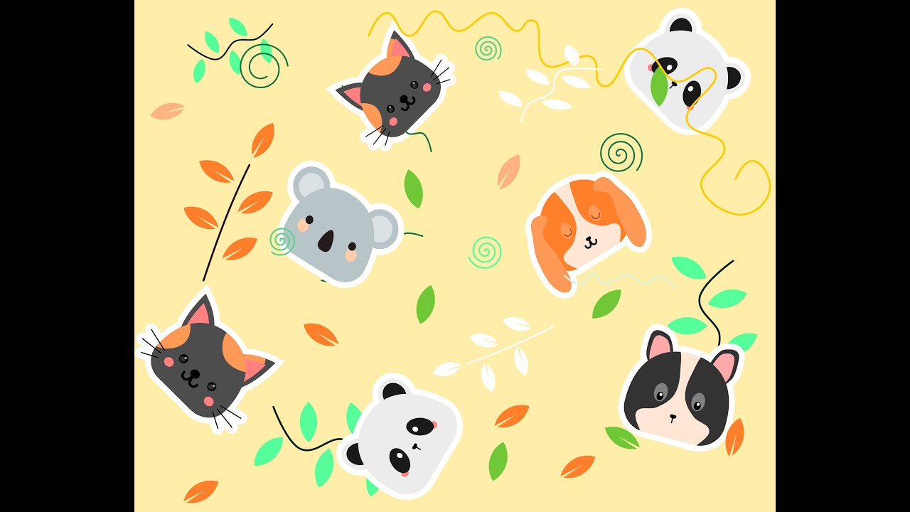 Cute Animal Faces Vector Custom Design Products