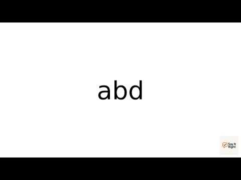 How To Pronounce abd